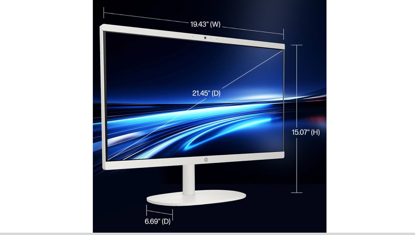 HP All in one Desktop Computer, 21.5" FHD Display, 32 GB RAM, 1 TB SSD, Intel Celeron J4025, Webcam, Intel UHD Graphics, Wi-Fi 6, Bluetooth, HDMI, Windows 11 Pro, Wired KB & Mouse, w/RH-Accessories