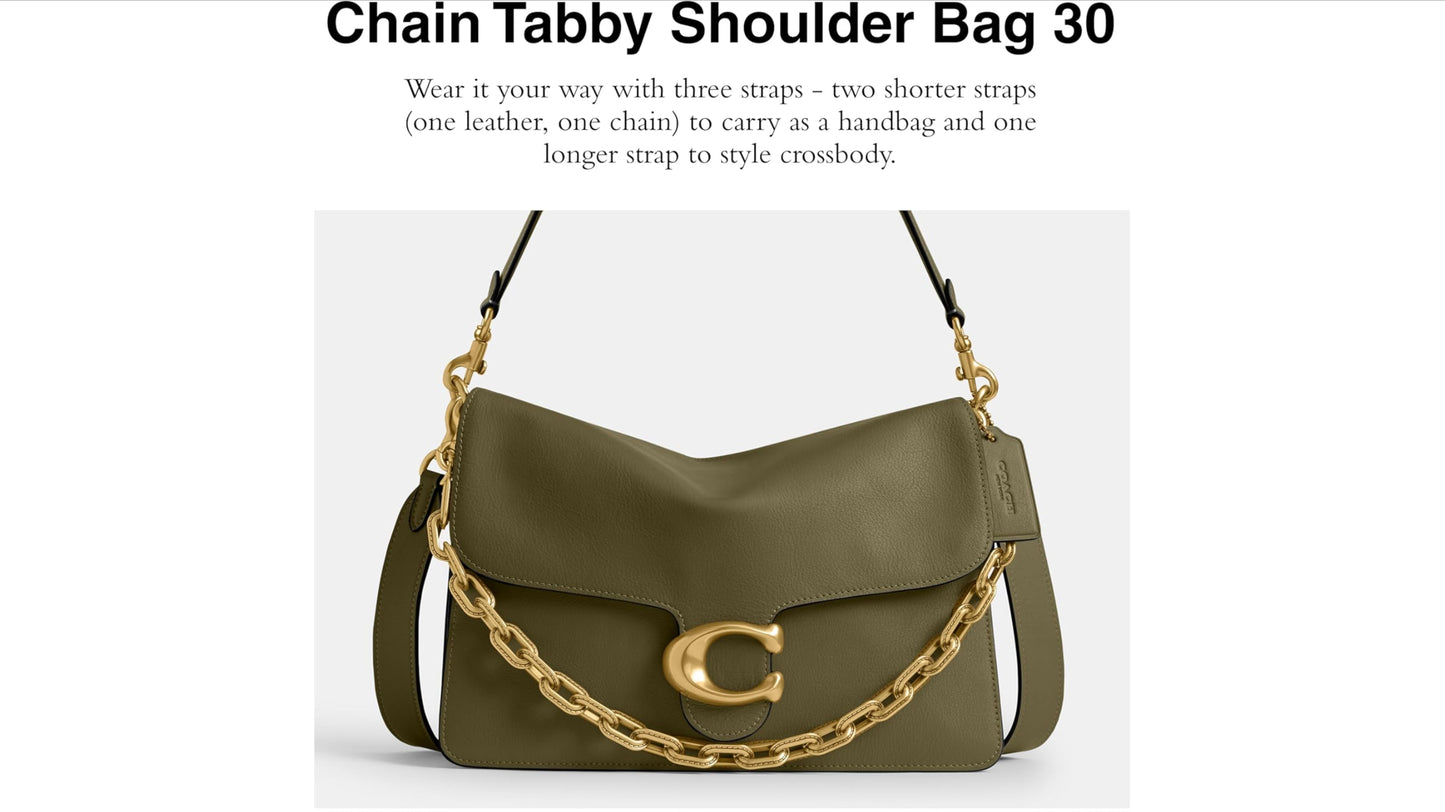 Coach Chain Tabby Shoulder Bag 30, B4/Olive