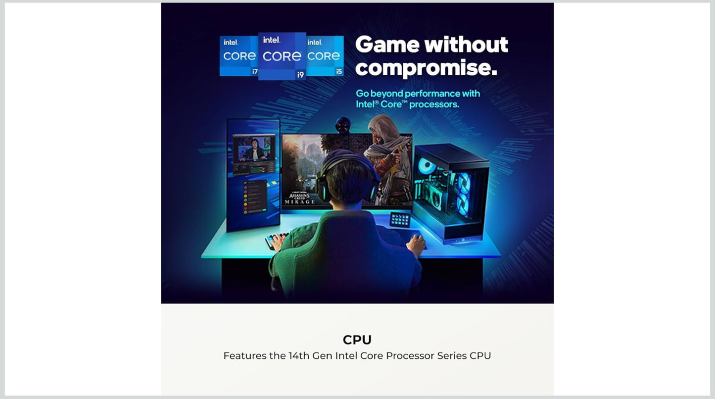 CyberPowerPC Gamer Xtreme VR Gaming PC, Intel Core i7-14700F 2.1GHz, GeForce RTX 5060 Ti 16GB, 16GB DDR5, 1TB PCIe 4.0 SSD, WiFi Ready & Windows 11 Home (GXiVR8040A17)