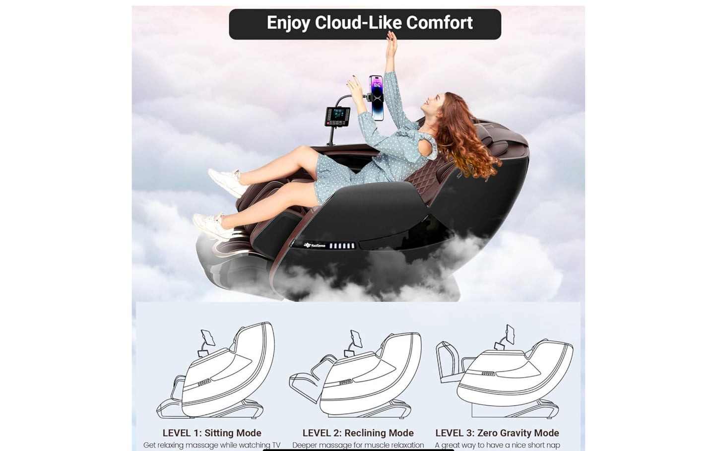 2025 Massage Chair Full Body, Zero Gravity SL-Track Shiatsu Massage Recliner Chair with Heat, AI Control, Body Scan and Calfrest Extension