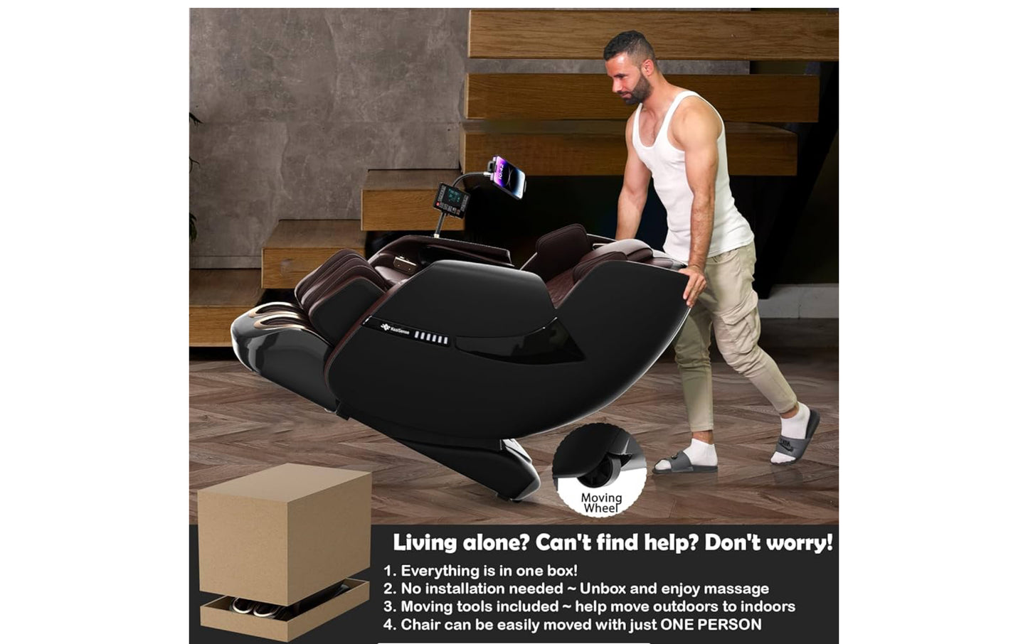 2025 Massage Chair Full Body, Zero Gravity SL-Track Shiatsu Massage Recliner Chair with Heat, AI Control, Body Scan and Calfrest Extension