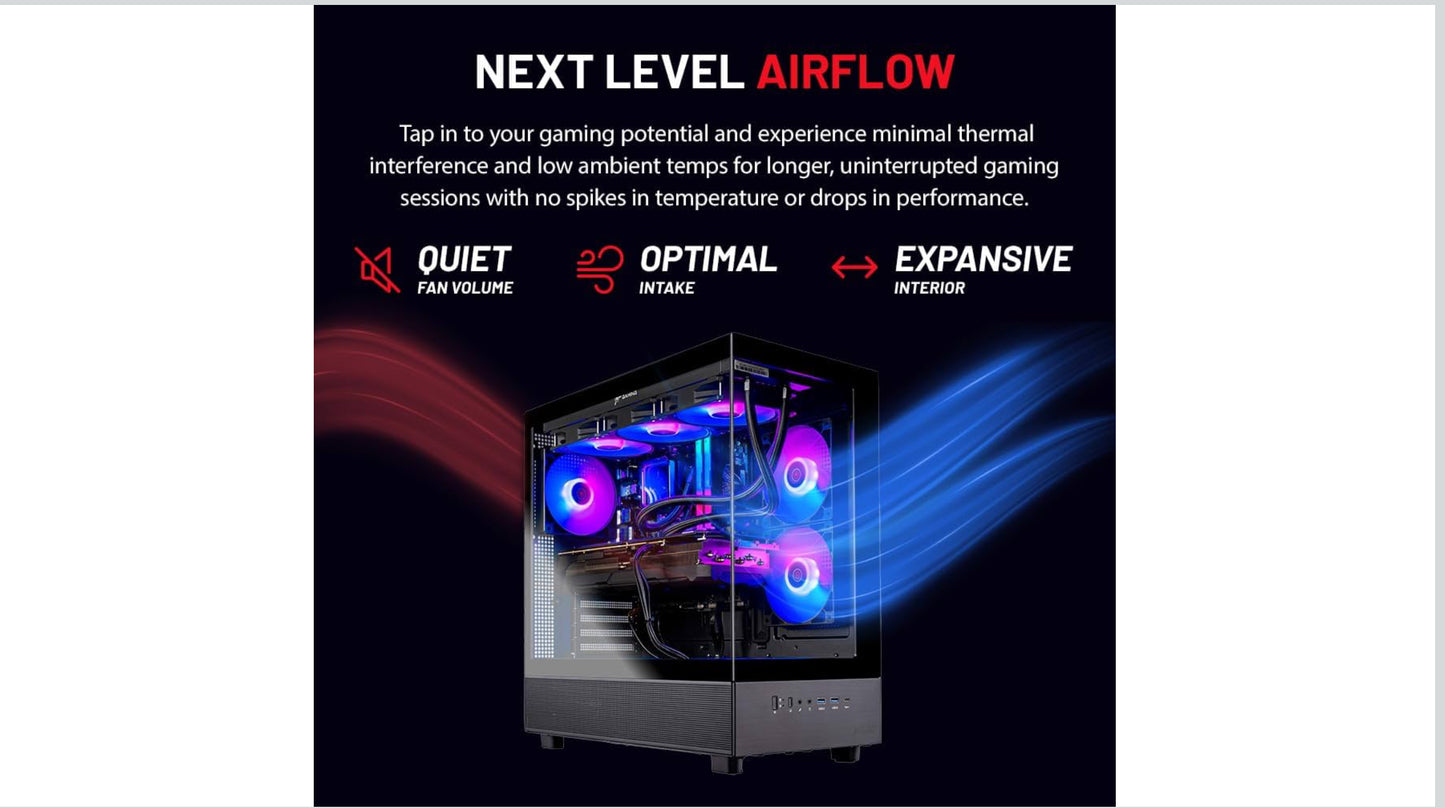 Skytech Gaming Azure 3 Desktop PC, Ryzen 7 9700X 3.8 GHz (5.5GHz), NVIDIA RTX 5070 Ti 16GB, 1TB Gen4 NVMe SSD, 32GB DDR5 RAM 6000 RGB, 850W Gold ATX 3 PSU, 360mm ARGB AIO, Wi-Fi, Win 11