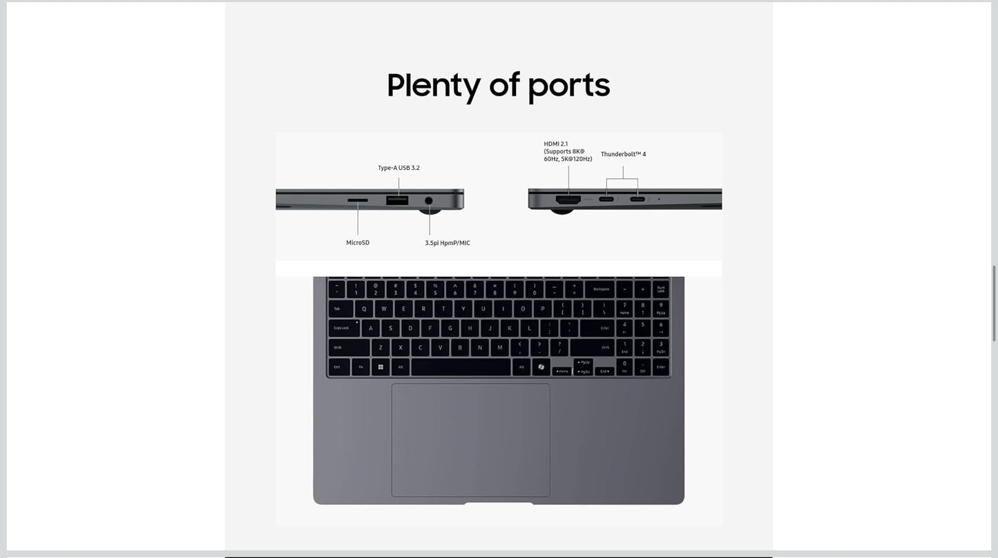 SAMSUNG 14" Galaxy Book4 Pro Business Laptop, Wi-Fi PC Computer, Windows 11 PRO, Intel Core 7 Ultra 155H / 32GB / 1TB, 3K AMOLED Touchscreen, 2024 Model, NP944XGK-KG4US, Moonstone Gray