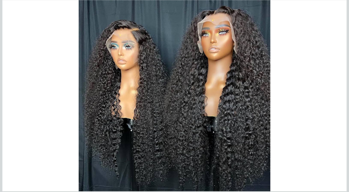 40 Inch Deep Wave Lace Front Wigs Human Hair Wigs for Women 13x6 Deep Curly Lace Frontal Wigs 250 Density HD Lace Front Wigs Human Hair Pre Plucked with Baby Hair
