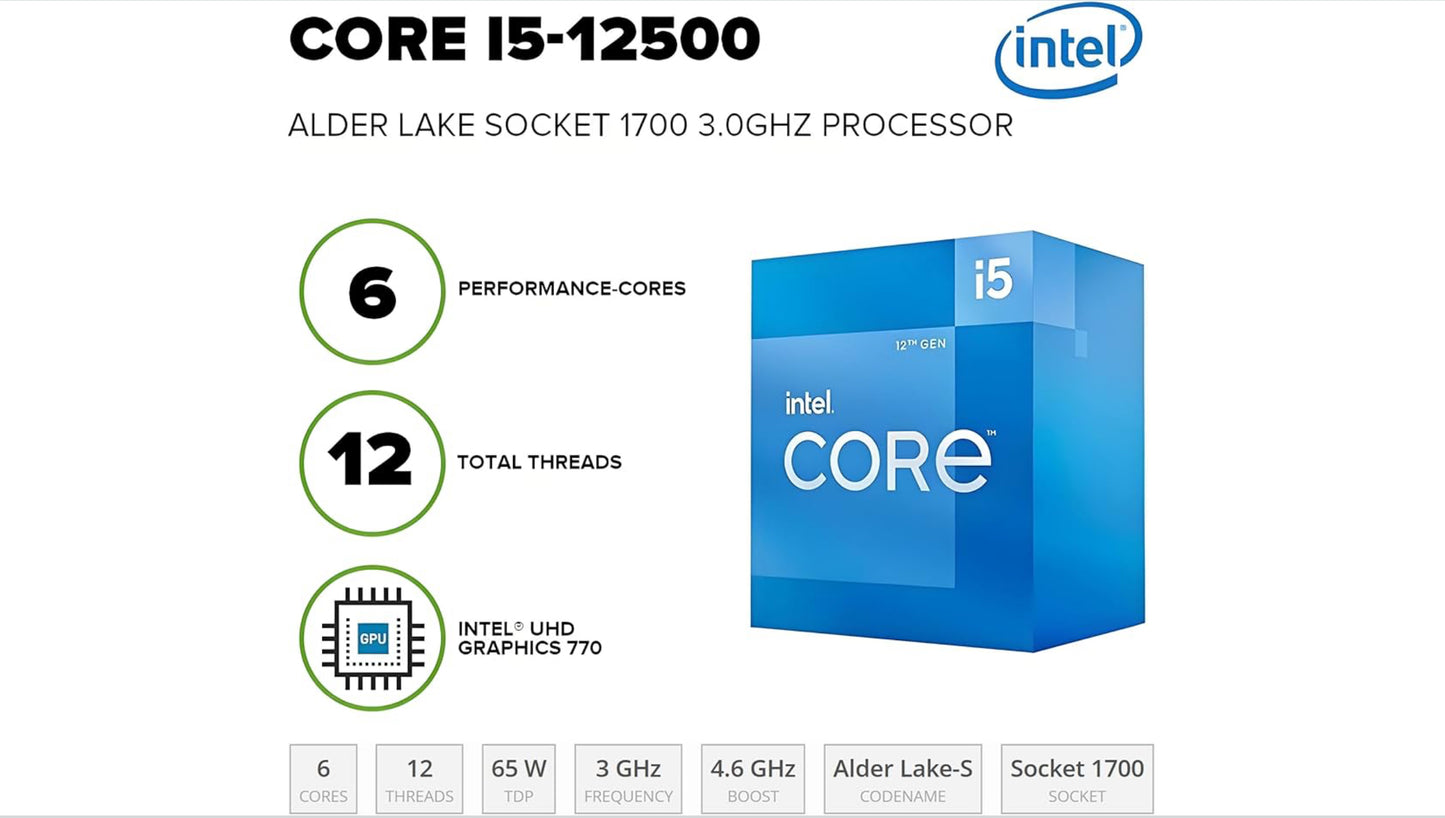 HP Desktop Computers Tower PC for Home Business Student, Intel 6-Core i5-12500 (Beat i7-11700), 32GB DDR4 RAM, 1TB PCIe SSD, WiFi, Bluetooth, RJ-45, Keyboard and Mouse, Windows 11 Pro, Wendbo