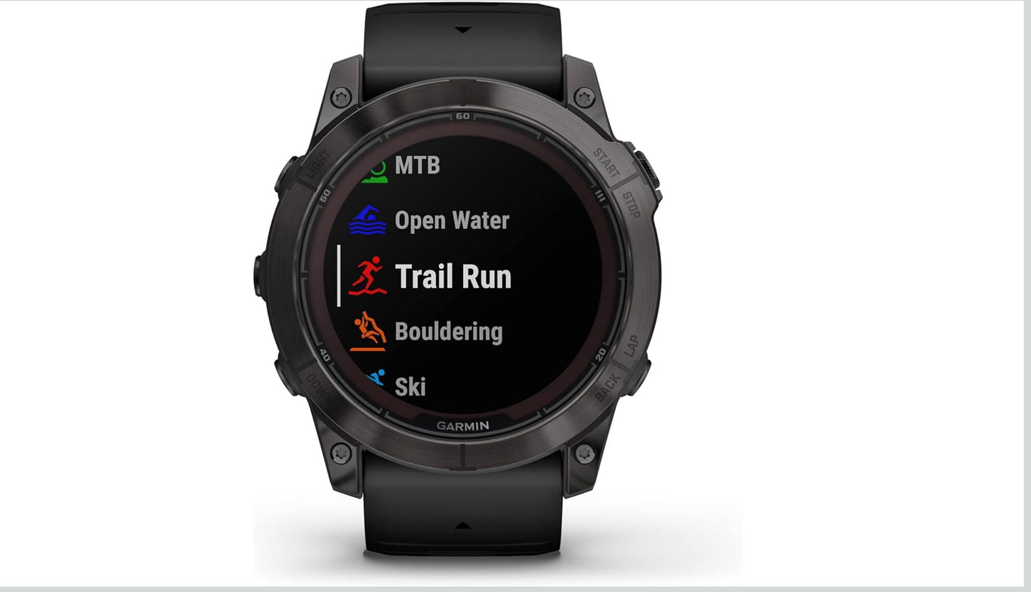 Garmin fēnix 7X Pro Sapphire Solar, Multisport GPS Smartwatch, Built-in Flashlight, Solar Charging Capability, Black