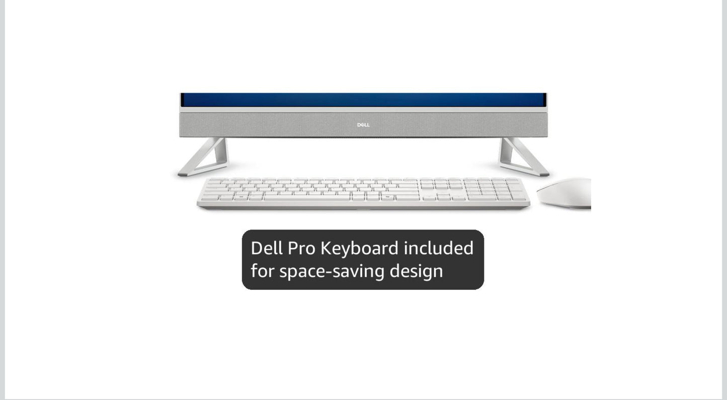Dell 27 All-in-One Desktop ec27250-27-inch FHD (1920 x 1080) Display, Intel Core 5 Processor 120U, Intel Graphics, 16GB DDR5 RAM, 512GB SSD, Windows 11 Home, Onsite Service - White